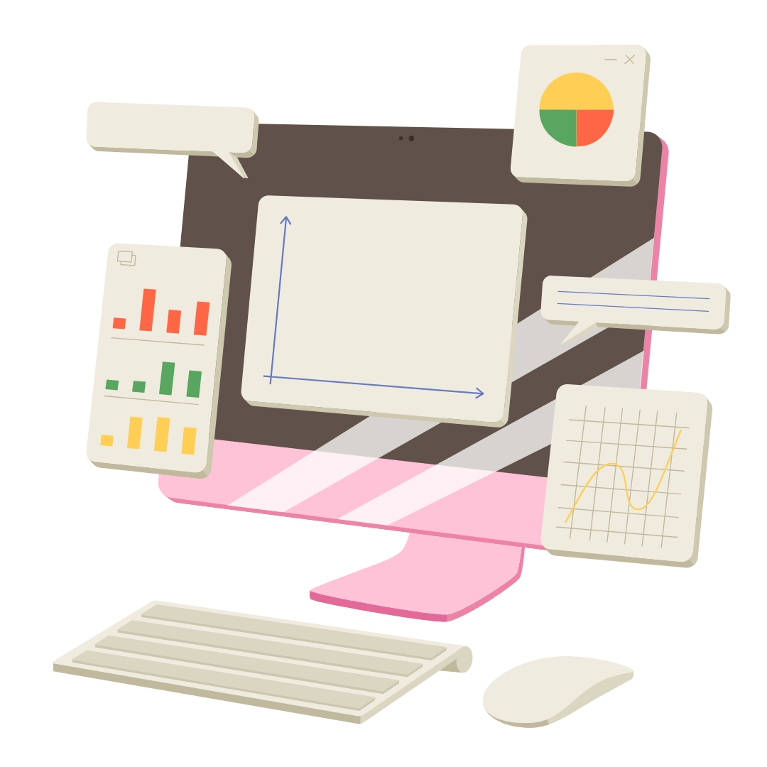 Data Analytics with Different Charts on PC